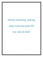 Mobile marketing phương pháp marketing phản hồi trực tiếp tốt nhất 