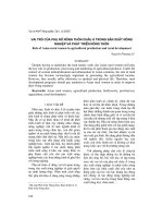 Vai trò của phụ nữ nông thôn châu á trong sản xuất nông nghiệp và phát triển nông thôn