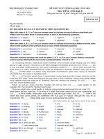 ĐỀ THI TUYỂN SINH ĐẠI HỌC NĂM 2013 Môn: TIẾNG ANH; Khối D Mã  359 