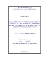Đánh giá khả năng sinh trưởng, phát triển và năng suất của một số giống đậu tương trên đất dốc trong điều kiện nước trời TẠI ðỊA BÀN HUYỆN MƯỜNG KHƯƠNG, TỈNH LÀO CAI 