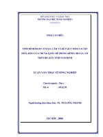 Tình hình dịch cúm gia cầm và kết quả tiêm vacxin h5n2, h5n1 của trung quốc để phòng bệnh cho gà, vịt trên địa bàn tỉnh nam định 