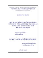 Một số đặc điểm dịch tễ bệnh lở mồm long móng ở trâu, bò và lợn tại nghệ an từ năm 2002 2007, các giải pháp phòng chống bệnh 