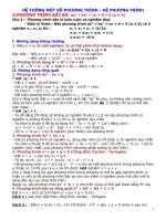 HỆ THỐNG MỘT SỐ PHƯƠNG TRÌNH - HỆ PHƯƠNG TRÌNH