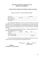 ĐƠN ĐỀ NGHỊ CẤP ĐỔI GIẤY PHÉP HOẠT ĐỘNG KARAOKE