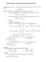 ỨNG DỤNG CỦA ĐỊNH LÝ LAGRĂNG ĐỂ CHỨNG MINH BĐT HÀM