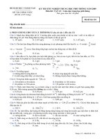 Đề thi môn Vật Lý TN-THPT 2009