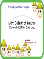 Bài thuyết trình môn quản trị chiến lược 