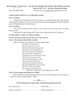 ĐỀ THI TỐT NGHIỆP TRUNG HỌC PHỔ THÔNG NĂM 2011 Môn NGỮ VĂN − Giáo dục trung học phổ thônG