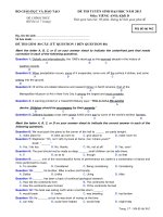 ĐỀ THI TUYỂN SINH ĐẠI HỌC NĂM 2013 Môn: TIẾNG ANH; Khối D Mã   962 