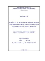 Nghiên cứu tác dụng của chế phẩm HN   neopast trong phòng và trị bệnh lợn con phân trắng tại trại nguyễn hữu cơ   tiên lữ  