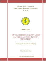 KẾ TOÁN CHI PHÍ sản XUẤT và TÍNH GIÁ THÀNH sản PHẨM tại DNTN TRUNG TUYẾN 