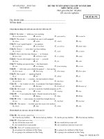 ĐỀ TRẮC NGHIỆM VÀO 10+KEY(14-476)