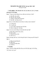 Đề thi Học Kì II- Môn Sinh 7-