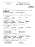 ĐỀ THI TUYỂN SINH ĐẠI HỌC NĂM 2011 Môn: TIẾNG ANH; Khối D 473 