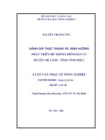 Đánh giá thực trạng và định hướng phát triển hệ thống điểm dân cư huyện mê linh   tỉnh vĩnh phúc 