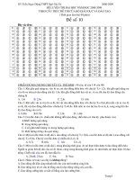 de thi thu dai hoc 2009 theo cau truc cua bô co dap an