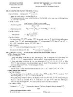 ĐỀ THI THỬ ĐẠI HỌC LẦN I NĂM 2010 Môn: TOÁN CỦA TRƯỜNG THPT TRẦN PHÚ