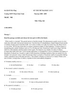 Đề thi thử ĐH lần 1 năm học 2008- 2009 môn Tiếng Anh mã đề 982 và đáp án