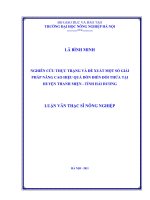 Nghiên cứu thực trạng và đề xuất một số giải pháp nâng cao hiệu quả dồn điền đổi thửa tại huyện thanh miện   tỉnh hải dương 
