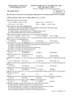 KIỂM TRA HỌC KỲ II - NĂM HỌC 2010 - 2011 MÔN HÓA HỌC- LỚP 12 SỞ GIÁO DỤC VÀ ĐÀO TẠO THÀNH PHỐ ĐÀ NẴNG