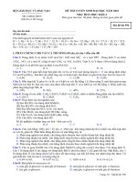 ĐỀ THI TUYỂN SINH ĐẠI HỌC NĂM 2010 Môn: HOÁ HỌC; Khối A mã đề 596 