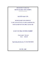 Đánh giá khả năng sinh sản và sức sản xuất sữa của bò lai hướng sữa nuôi tại một số vùng phụ cận hà nội 