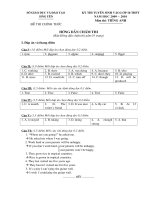 HD Chấm đề thi Tiếng Anh chuyên Hưng Yen 2009-2010