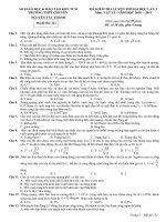 ĐỀ KIỂM TRA LUYỆN THI ĐẠI HỌC LẦN 3 Môn: VẬT LÝ- NĂM HỌC 2010 - -2011