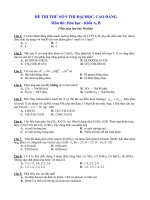 Đề và ĐA thi thử ĐH môn Hóa (Đề 9)
