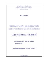 Thực trạng và những giải pháp phát triển nghề đan cói ở huyện kim sơn, tỉnh ninh bình 
