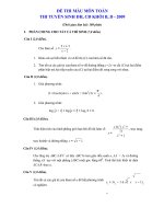 Đề thi thử ĐH khối B,D (Bộ GD) có ĐA