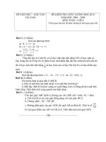 Đề KTCL cuối năm Hà Nam môn toán 8 năm 2008-2009