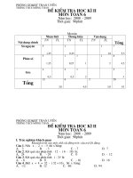 Đê thi học kì II(Có Ma trận)