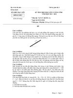 ĐỀ THI CHỌN HỌC SINH GIỎI LỚP 12 VÒNG TỈNH NĂM HỌC 2011-2012 MÔN VẬT LÍ