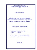 Đánh giá việc thực hiện chính sách bồi thường, giải phóng mặt bằng của một số dự án trên địa bàn huyện vụ bản tỉnh nam định 