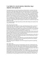 VAI TRÒ CỦA NGÂN HÀNG THƯƠNG MẠI TRONG NỀN KINH TẾ