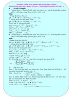 PHƯƠNG PHÁP GIẢI NHANH BÀI TOÁN PHA LOÃNG TÍNH ĐỘ pH CỦA DUNG DỊCH