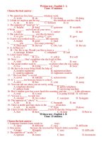 BT Trắc nghiệm Anh 8