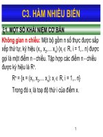 TOÁN CAO CẤP - HÀM NHIỀU BIẾN