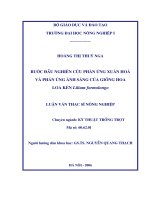 [Luận văn]bước đầu nghiên cứu phản ứng xuân hoá và phản ứng ánh sáng của giống hoa loa kèn lilium formolongo 
