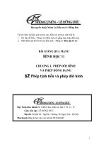 Bài giảng: Phép tịnh tiến và phép dời hình (Hình học 11 - Chương I: PHÉP DỜI HÌNH VÀ PHÉP ĐỒNG DẠNG TRONG MẶT PHẲNG)