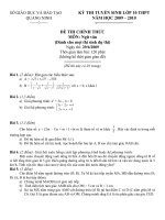 Tuyển sinh THPT tình quảng ninh 2009 - Môn Toán