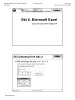 excel cac bai toan tren bang tinh 