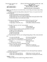 Đề thi+ Đáp án thi THPT tỉnh HY 08-89