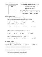 Đề KT chất lượng cuối học kì I