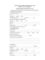 TỜ KHAI ĐĂNG KÝ QUYỀN TÁC GIẢ