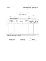  BẢNG KÊ MUA LẠI CỔ PHIẾU