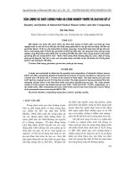 SảN LƯợNG Và CHấT LƯợNG PHÂN Gà CÔNG NGHIệP TRƯớC Và SAU KHI Xử Lý 