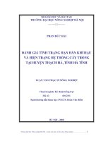 Đánh giá tình trạng hạn hán khí hậu và hiện trạng hệ thống cây trồng tại huyện thạch hà, tỉnh hà tĩnh 