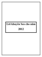 Lời khuyên seo  cho năm 2012 